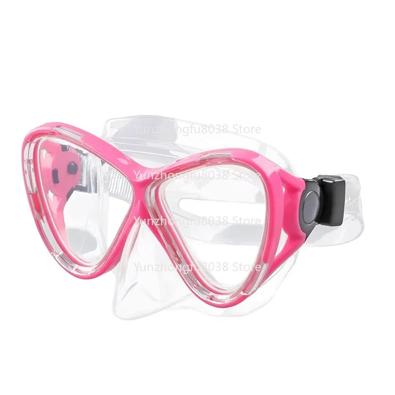 Adult Swimming Diving Equipment, Tempered Glass Anti-fog and Waterproof Mask, Free Diving with Big Nose Rack