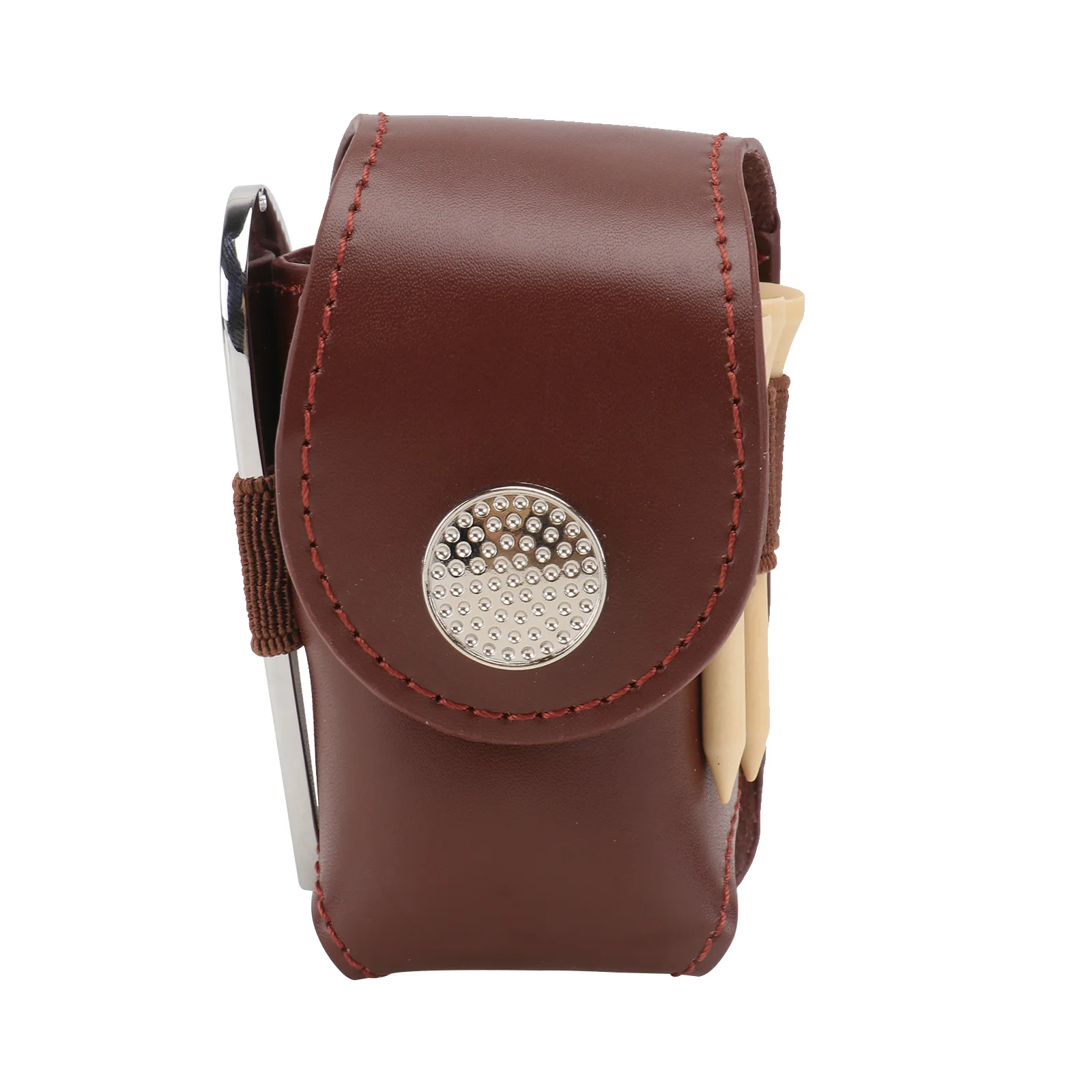 

Golf Assist Tool Kit Brown Holder Pouch Bag Portable Accessory Ball on