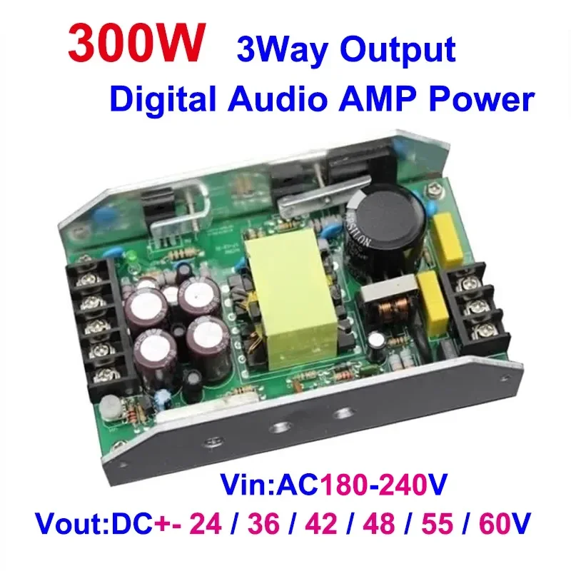 300W 3Way Switching Mode Power Supply Dual DC 24/36/48V 12V1A For Digital TPA3255 TPA3221 TPA3116 Audio Amplifier Power Module