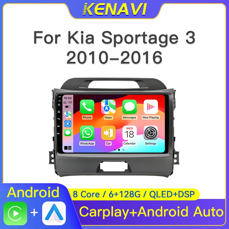 

2Din Car Stereo Radio For Kia Sportage 3 SL 2010-2016 Multimedia Video Player GPS Wireless Carplay Android Auto Head Unit No DVD