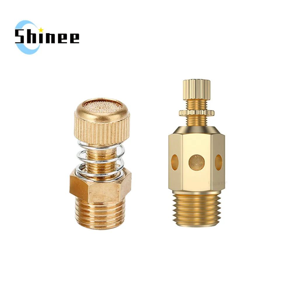 Brass Muffler Quick Exhaust Pneumatic Silencer exhaust Air Muffler with flow regulator muffling throttle valve air muffler STL