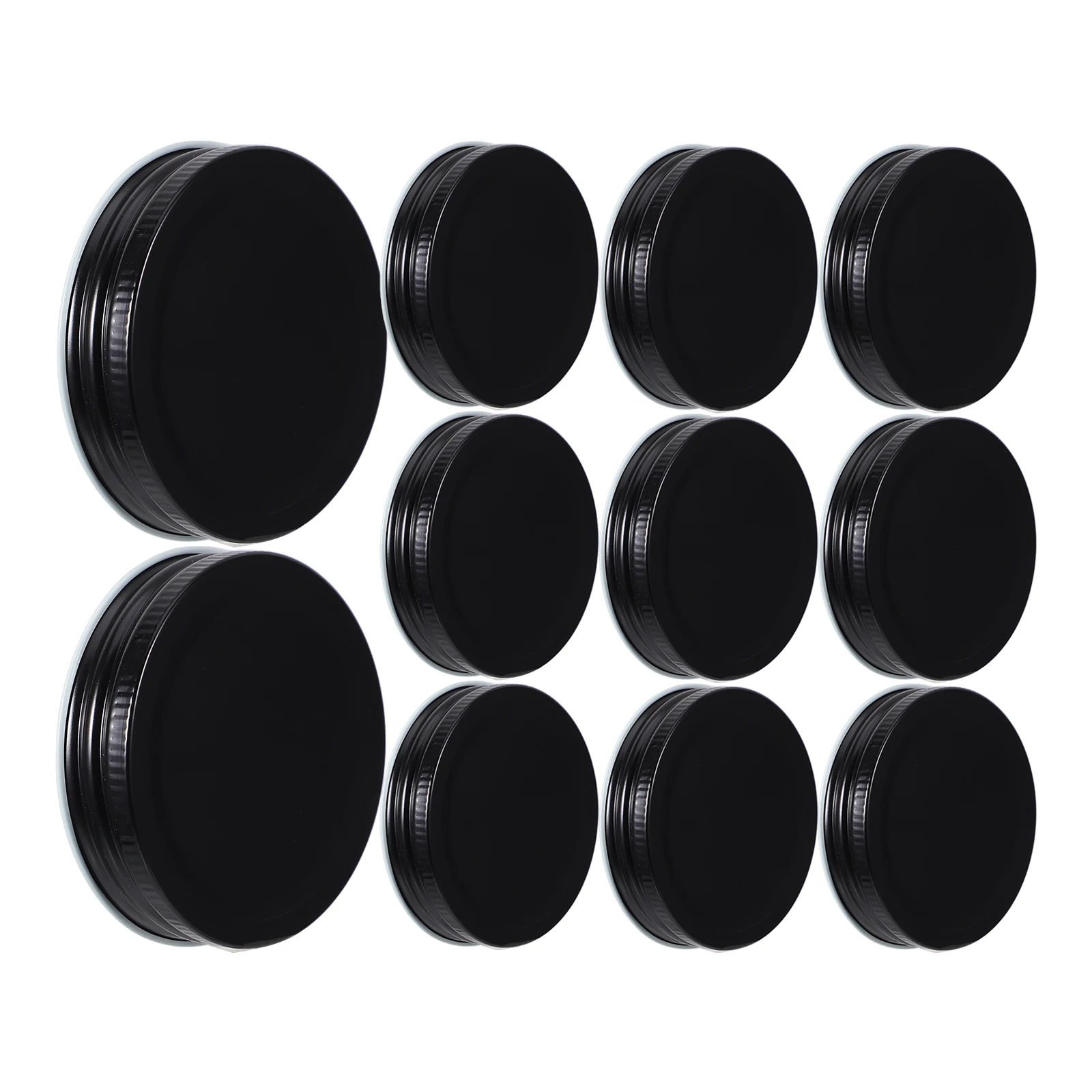 

12pcs Solid Lid lids 70mm Black Reusable Mason Jar Lids Sealing Caps Mason Jar Covers Storage Leak Proof Travel Safe
