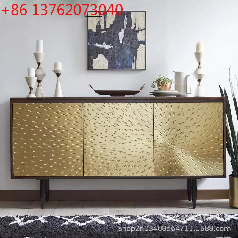 American simple decorative cabinet foyer entrance storage solid wood audio-visual cabinet