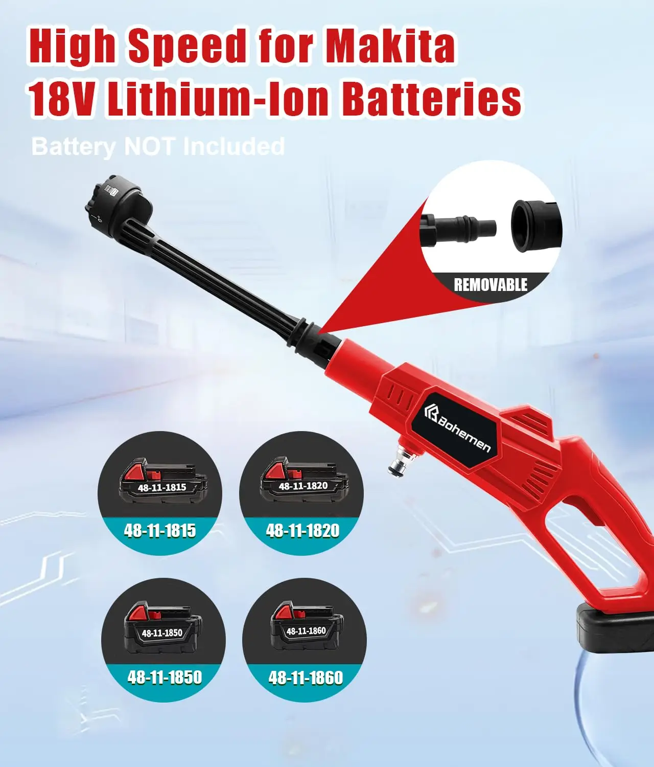 [No battery] Applicable to Milwaukee 18V Battery 900 PSI Brushless Handheld High Pressure Car Cleaner