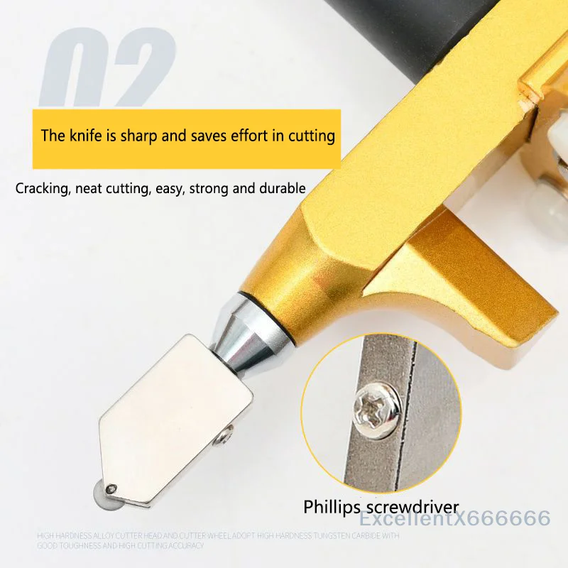 DIY 2-in-1Glass Knife Ceramic Tile Opener Handheld Glass Knife Ceramic Tile Cutting Knife Portable Diamond Cutting Tool