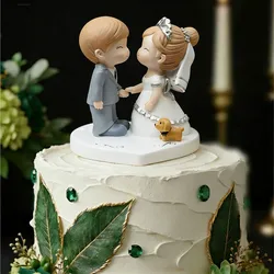 Cute Style Bride and Groom Wedding Cake Topper Figurines Engagement /Wedding Cake Decorating Mixed Style Car Decortion Figurines