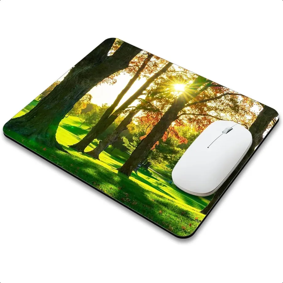 Beautiful Natural Scenery Forest Design Mouse Pad Mat Rec NonSlip Rubber Base Mousepad