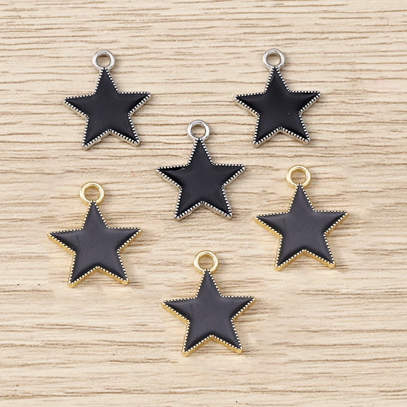 

Tusember 10pcs Cute Five-pointed Star Charms for DIY Fashion Jewelry Handmade Necklace Earrings Keychain Pendants