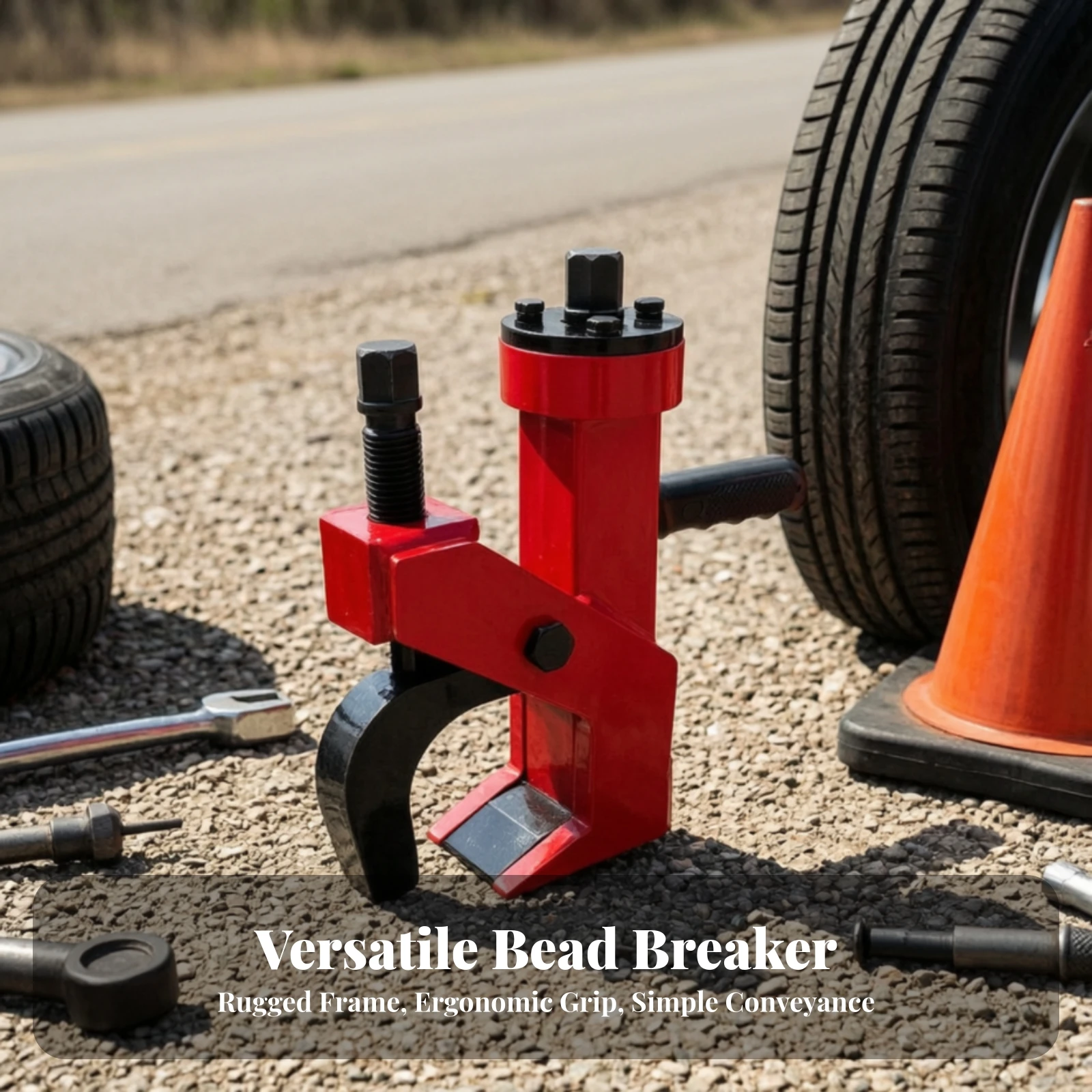 Portable Tire Bead Breaker Adjustable Tire Bead Breaking Tool with Handle Wear-Resistant Easy to Assemble for Mechanics
