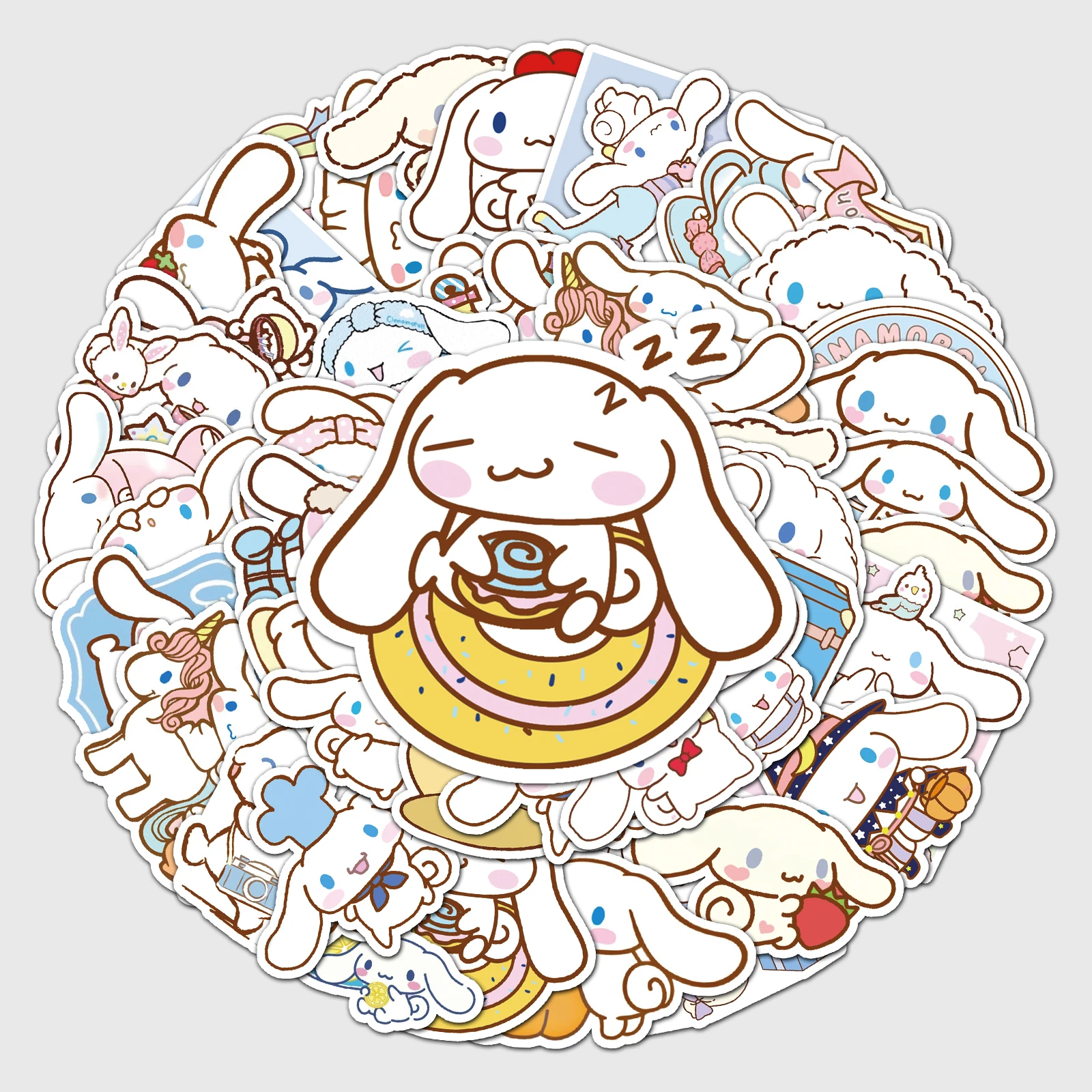 50 Uds Sanrio Cinnamon serie dibujos animados lindo pegatina impermeable monopatín Snowboard vinilo Retro pegatina para el hogar