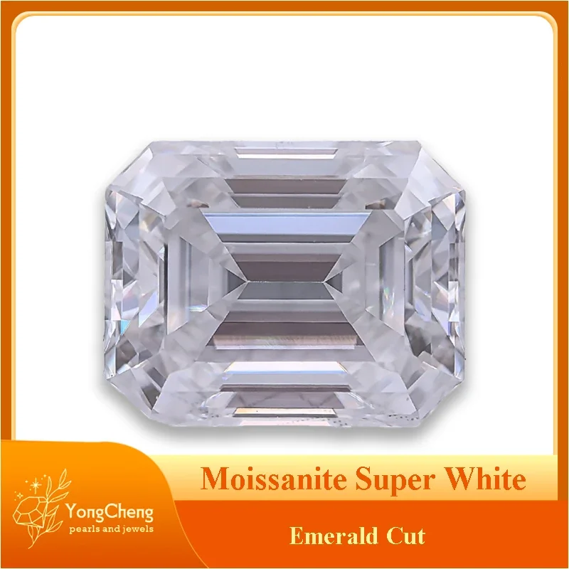 

Highest Grade Moissanite Emerald Cut Super White D Color VVS1 Top Quality Charms Jewelry Making Materials with Certificate