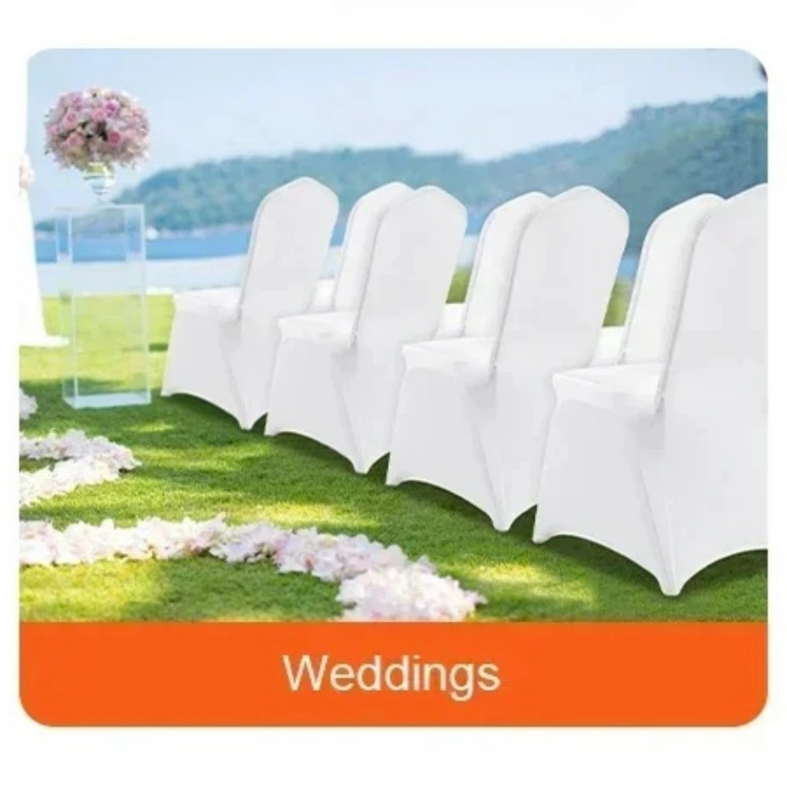 SIHAO 4-100Pcs Optional Stretch Spandex Chair Covers Elastic Fitted Washable Removable Slipcovers for Wedding Banquet Party Holiday Events