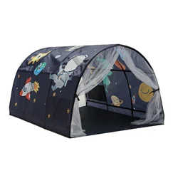 Cave Tent For Kids Cartoon Star Moon Space Bed Indoor Tent Play House For Boys And Girls Privacy Tents Bed Children Room Decor