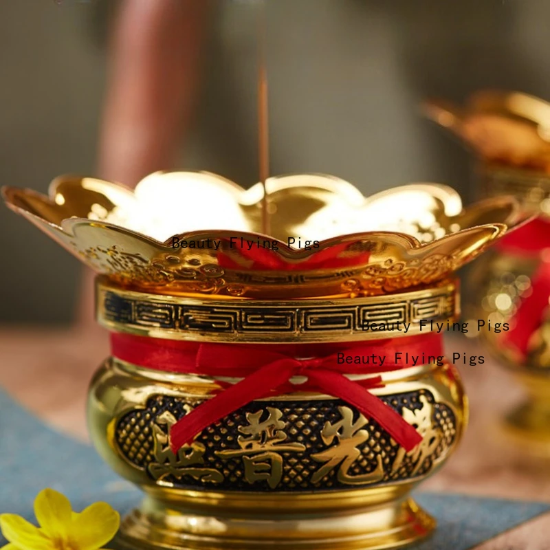 1PCS Thickened Alloy Incense Ash Holder for Household Use Buddha Incense Burner Cover Buddha Utensils
