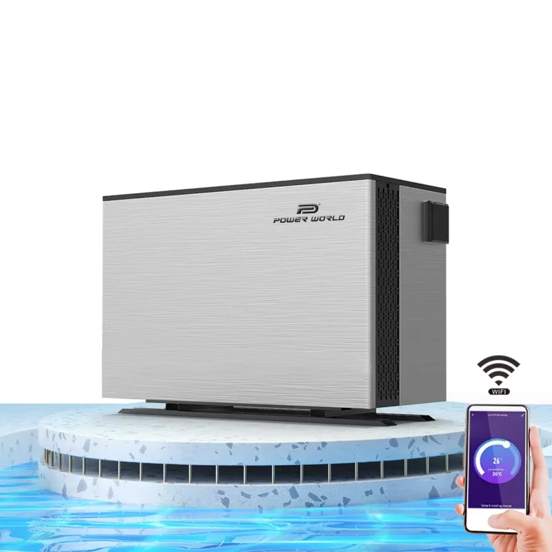 Low Cost R32 Electric Thermostat Swimming Pool Heat Pump Titanium Heat Exchanger Class Energy Efficiency Hotel Use DC Inverter