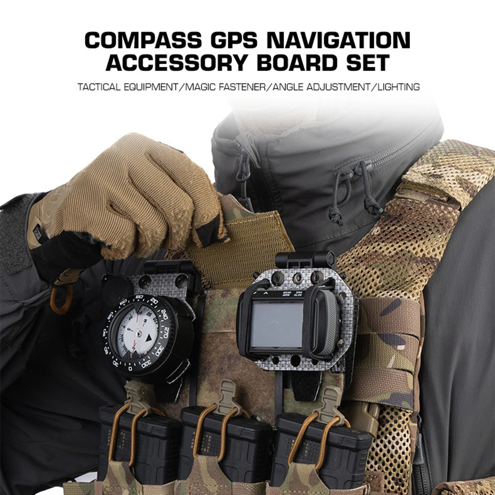 Phone Navigation Board With Compass Foldable Mobile Phone Mount Flippable Adjustable Phone Holder Board for Hunting Vest