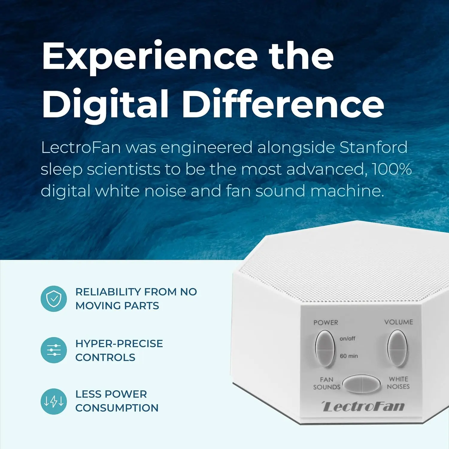 Compact White Noise Machine with 20 Non-Looping Sounds for Sleep, Travel, and Study