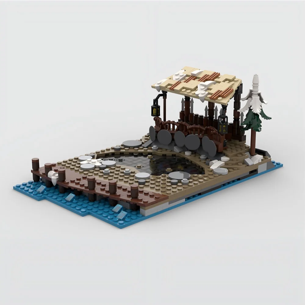 MOC medievale Street Scene Viking Village Port House of the Jarl fai da te creativo retrò giocattolo per bambini regalo di compleanno Building Blocks