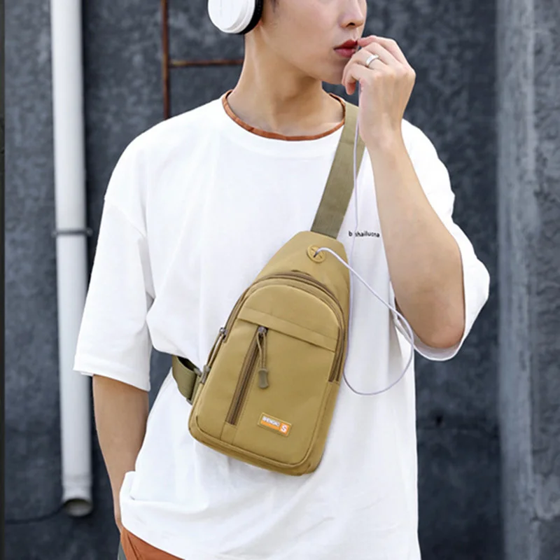 Fashion Sports Men's Chest Bag Outdoor Crossbody Bag Casual Male Shoulder Messenger Bag Multi-Function Sling Bag For Man