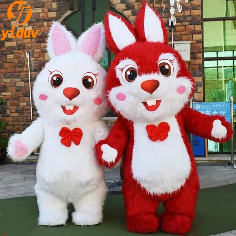 Giant Easter Bunny Inflatable Mascot Costume Adult Blow Up Cosplay Clothing Rabbit Carnival Full Body Animal Suit Dress 2m/2.6m