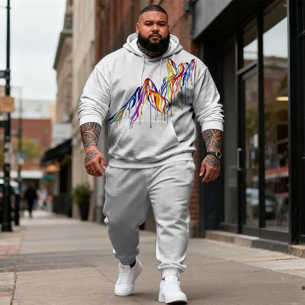 

S-9xl Мужская толстовка больших размеров для больших и высоких людей: граффити — одежда из 2 предметов, дышащий материал, острый дизайн