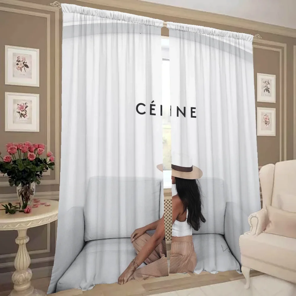 Kitchen Curtains for Living Room 2 Pieces Blackout Curtains Door Curtain Luxury Brands C-celine-e Partition Bedroom Decoration