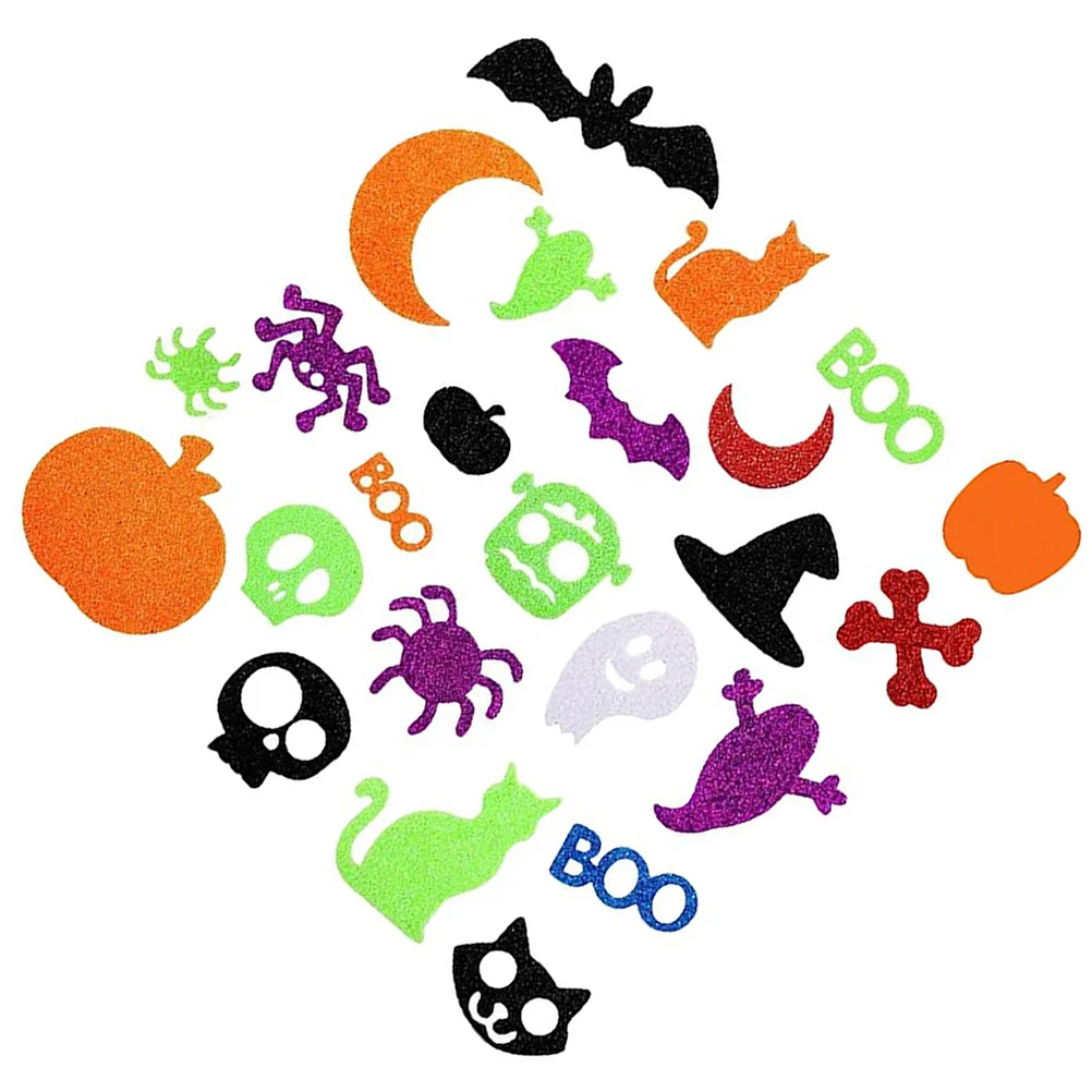 

500Pcs Halloween Self-Adhesive Glitter Foams Stickers for Craft Decoration Halloween Foams Stickers