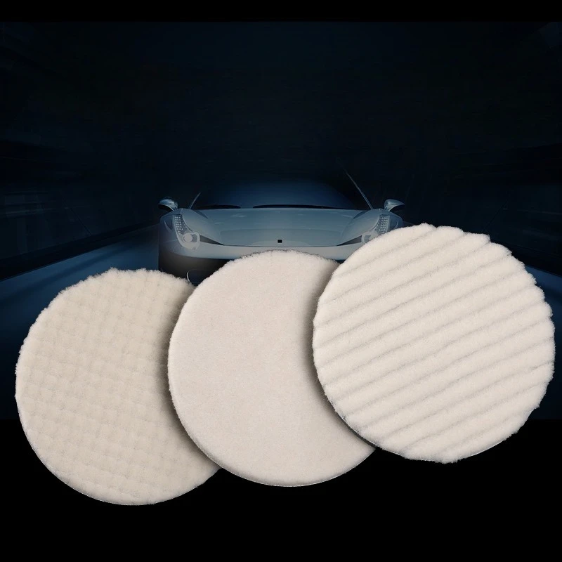3pcs Japanese Wool Buffing Pad Kit Car Polishing Wheel for Scratch Removal Stainless Steel Glass Auto Care Restoration 2/3/4/5''
