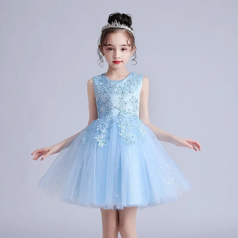 Robe de Princesse Élégante pour Fille, Vêtements Bl192.pour Enfant et Adolescent, pour Cérémonie, Anniversaire, Mariage, de 9 à 10 et 12 Ans