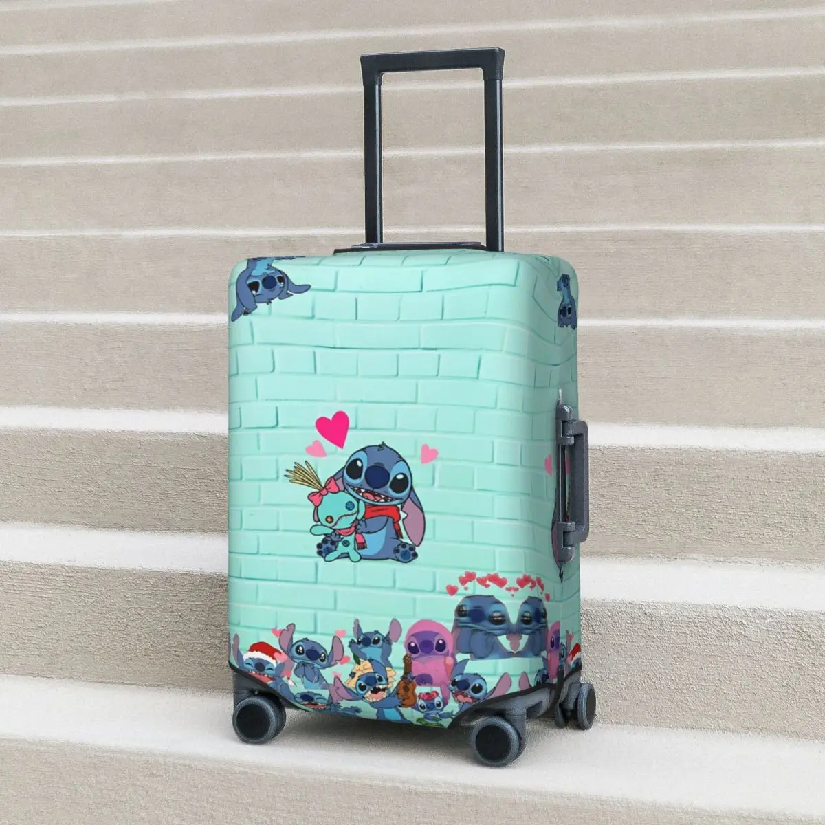 

MINISO Stitch Cartoon Custom Suitcase Cover Business Protector Flight Practical Luggage Supplies