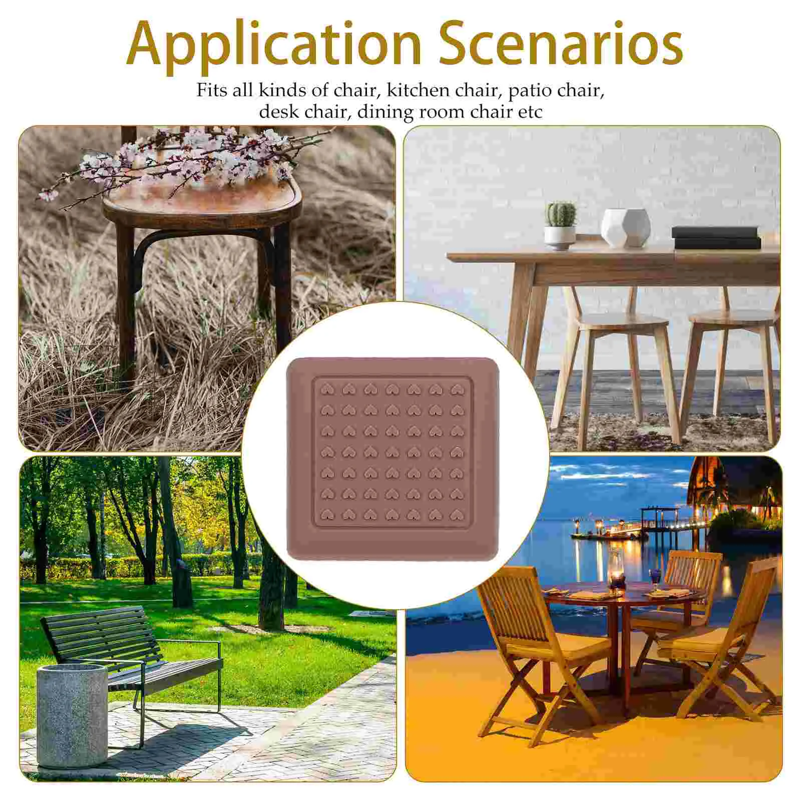 8pcs 가구 프로텍터 접착 의자 패드 책상 피트 패드 나무 바닥 프로텍터 의자 피트 교체 패드 의자 액세서리