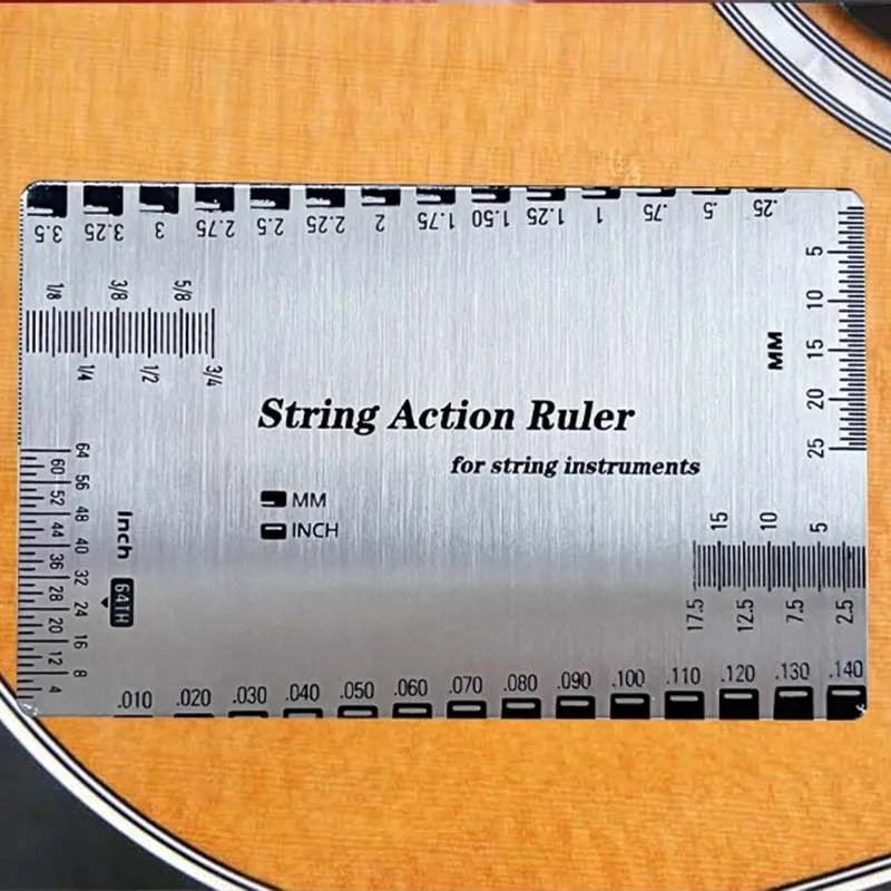 Guitar String Specification Pillow Scale Measuring Ruler for Guitar Electric Stainless Steel Guitar Parts Accessorie