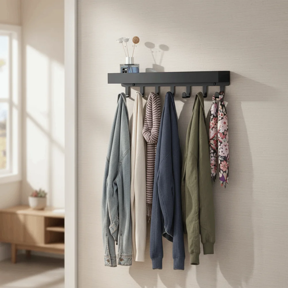 

Display Rack Multifunctional Wooden Key Holder Durable with 6 Hooks Key Rack Organizer Household Key Hanger Kitchen