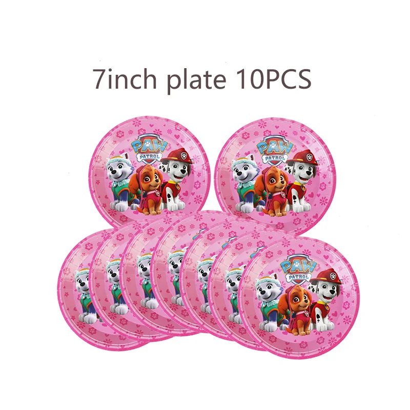 Paw Patrol Skye Theme Birthday Party Decorations Tableware Set Paper Plates Cups Spoons Napkins For Kid Party Supplies Toy Gifts