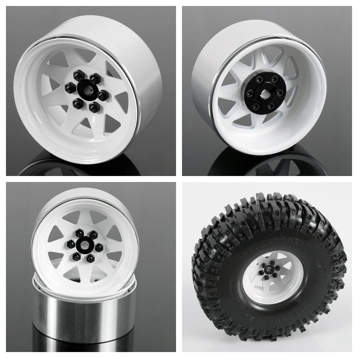 

6 Lug Wagon 2.2" Steel Stamped Beadlock Wheels (White 4pcs)