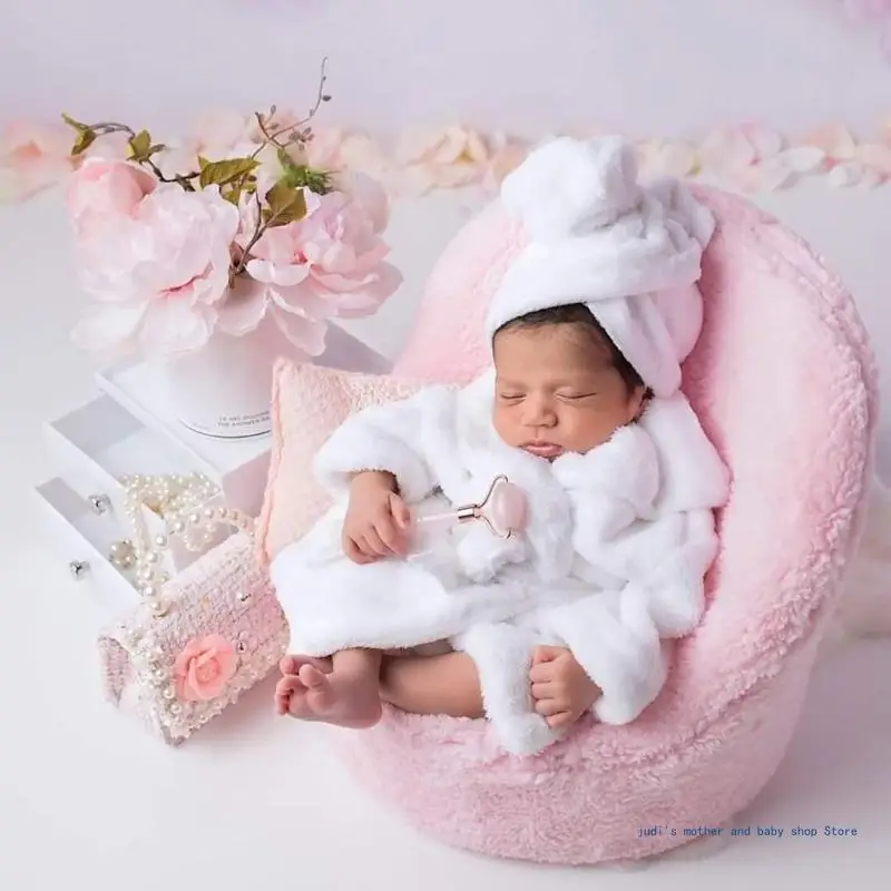 67JC Lovely Newborn Bathrobe Safe & Comfortable Baby Sleepsuit Baby Photo Props