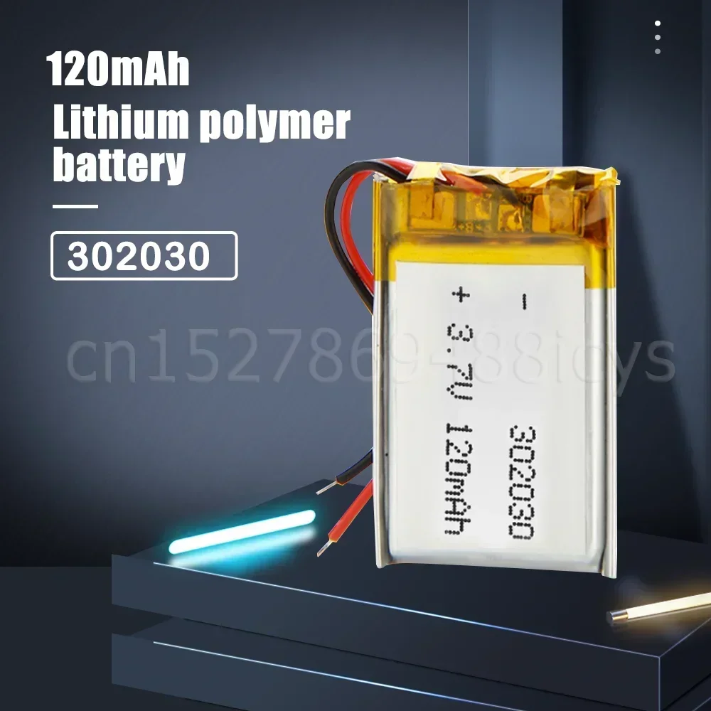 1-4PCS 302030 120mAh 3.7V Lipo Lithium Polymer Rechargeable Battery For GPS MP3 MP4 Toy Bluetooth Headset Speaker LED Light