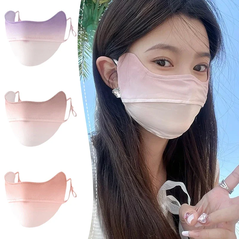 

Summer Ice Silk Eye Protection Sunscreen Mask 3D Breathable UV Protection Full Face Sunscreen Cover Outdoor Cycling Sports Scarf