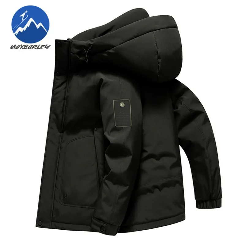 Maxbarley 2025 Winter Down Jacket Men Korean Stylish Thick White Duck Down Warm Coat Casual Ski Camping Cold Proof Parka Puffer