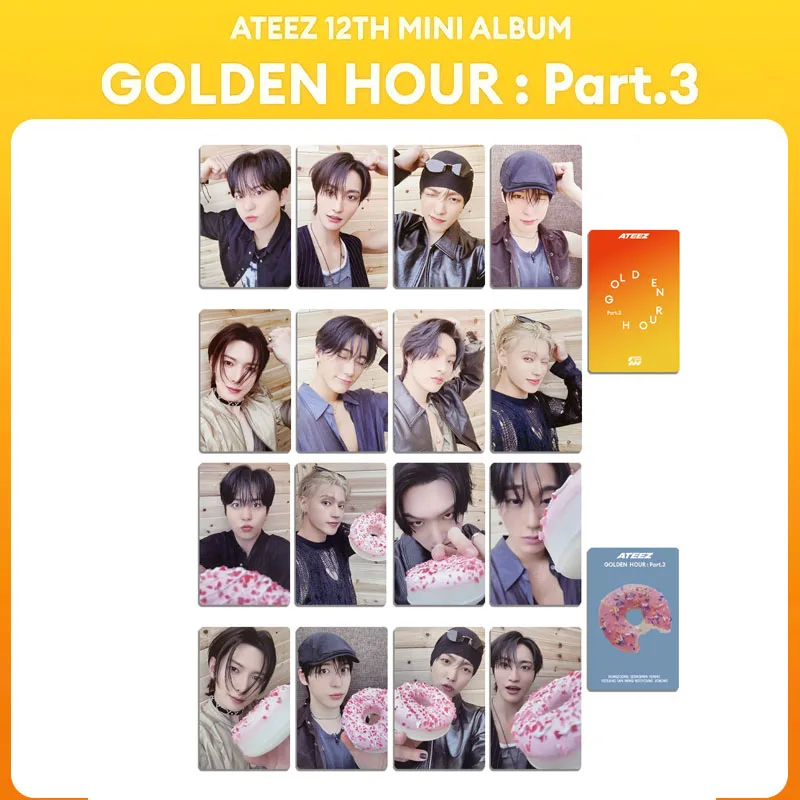 

8Pcs/Set Kpop ATEEZ GOLDEN HOUR : PART.3 Album Photocards List Hongjoong Yunho Yeosang SW Selfie Special Cards Fans Collection
