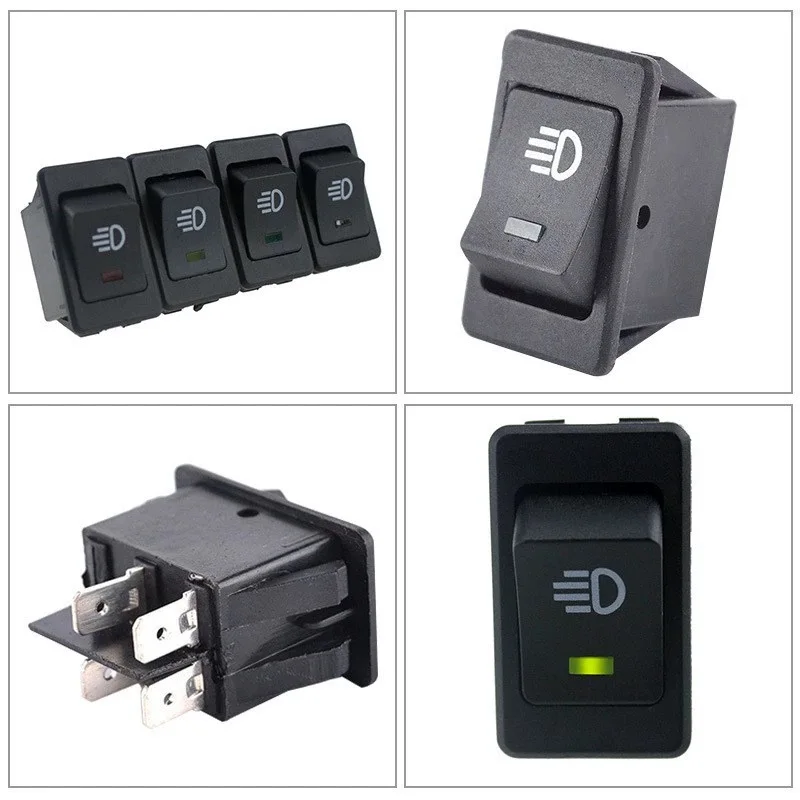 1pcs KCD4 Rocker Switch ON-OFF 2 Position 4 Pins LED push button 12v 35A automobile refitting fog lamp switch with light