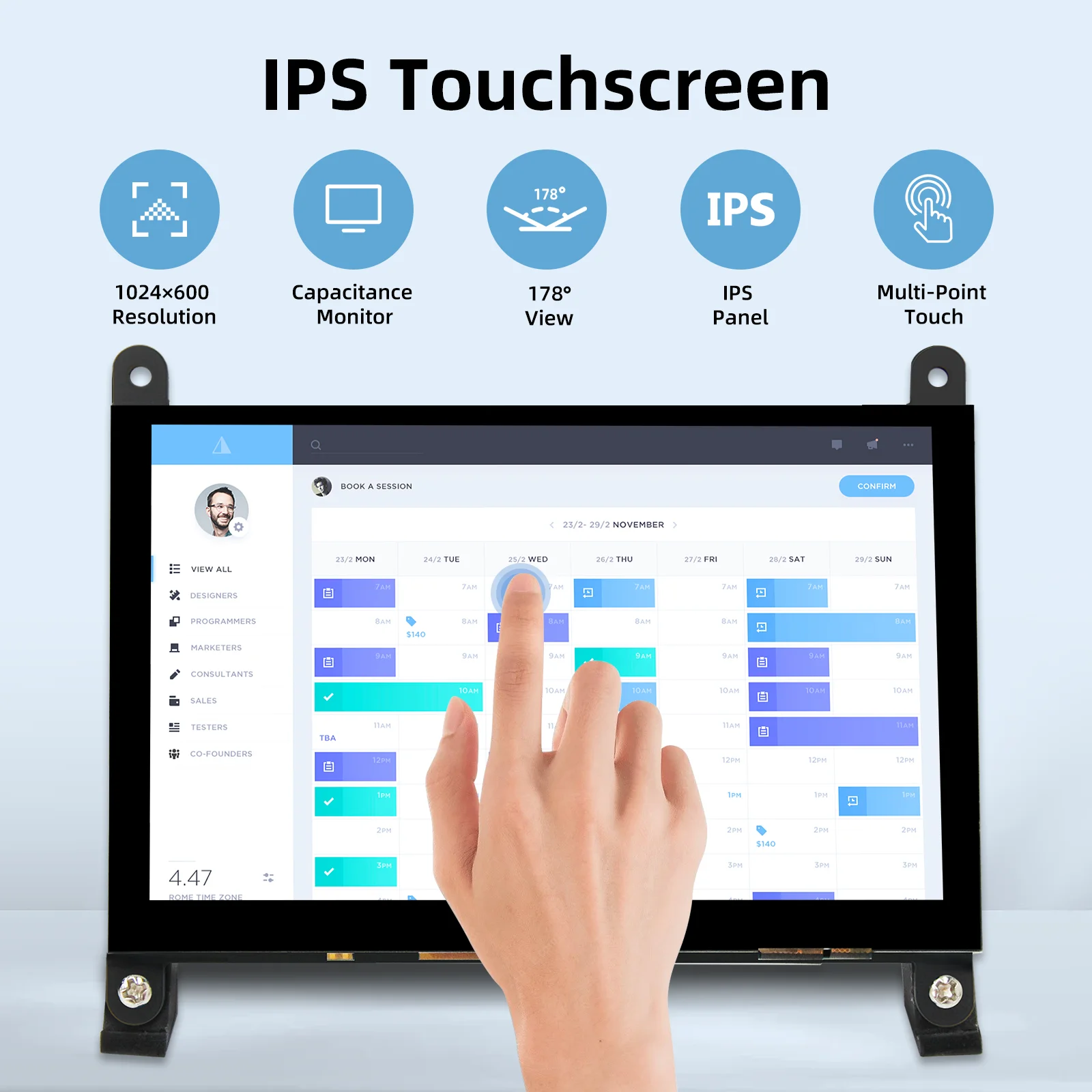 شاشة iPistBit 5 بوصة Raspberry Pi شاشة تعمل باللمس 1024*600 HDMI IPS شاشة سعوية لـ Raspberry Pi 5 4 3 2 بدون سائق