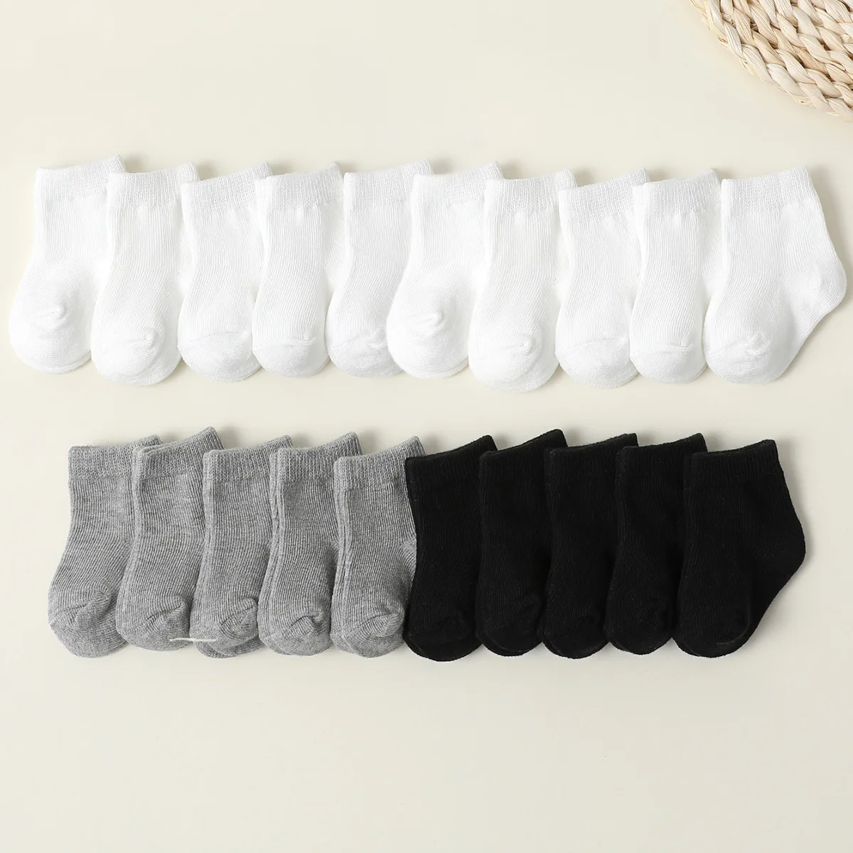 20 Pairs Baby Girls Socks Newborn Items Clothing Solid Color Children's Student Short Tube Boys Socks Four-season Clothes