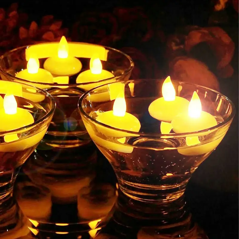 

100pcs Flameless LED Floating tealight candle tea light battery-operated wedding Xmas Holiday party centerpiece Decor-warm white