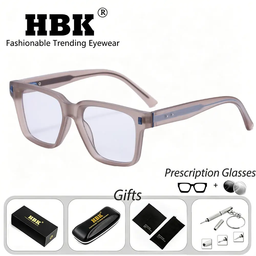 HBK Fashion Men's Prescription Glasses Refractive Index of 1.56 Anti-Blue Light Optical Glasses Vintage Women's Reading Glasses