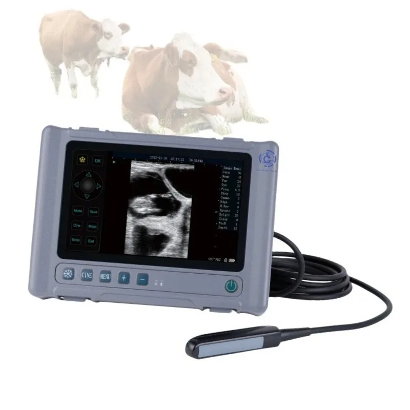 

HD Veterinary Ultrasound Scanner, with Rectal Probe for Cattle Horse Sheep Swine Pregnancy Detection | Portable Handheld Device