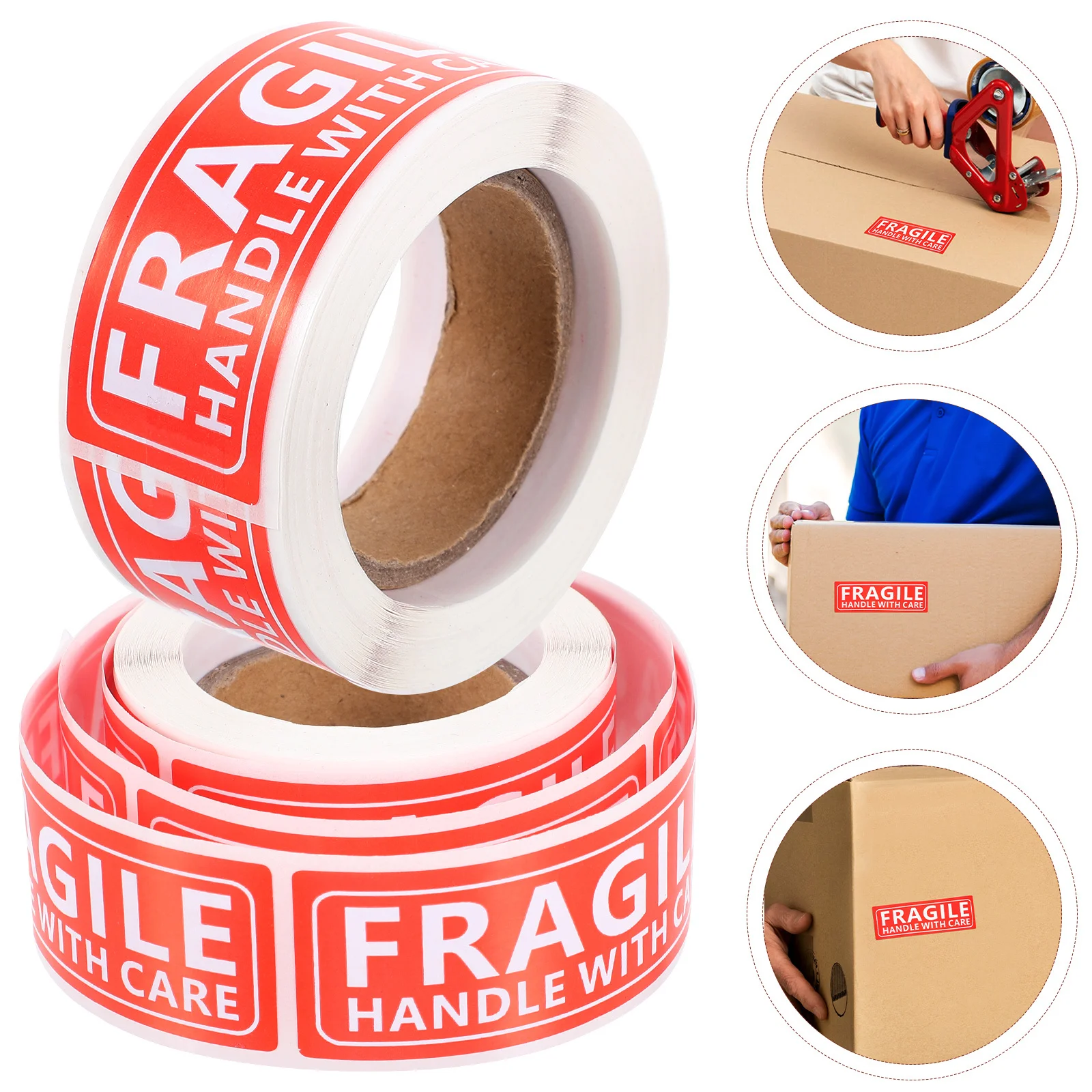 

150Pcs Waterproof Vinyl Fragile Warning Stickers Clear Large Text Adhesive Labels for Safe Shipping Moving Boxes Red 25x75mm