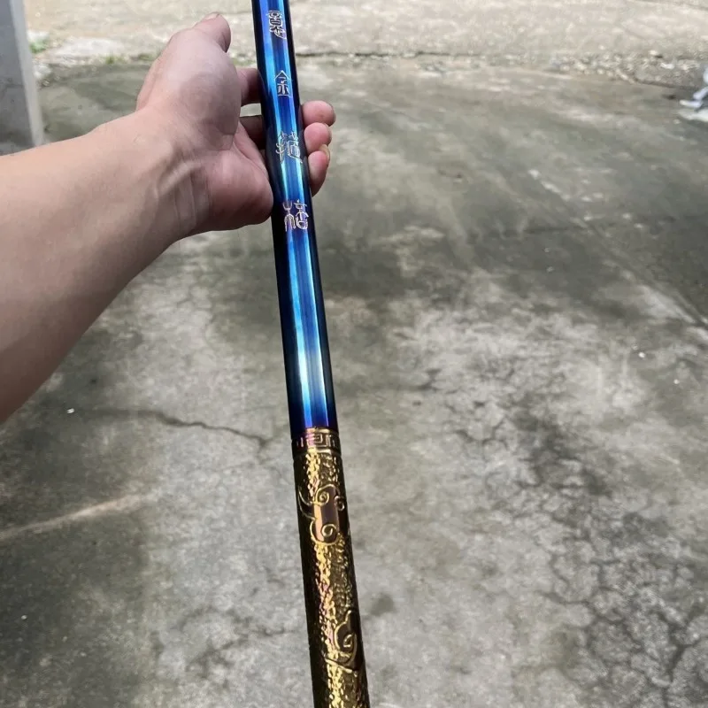 Titanium alloy, gold hoop, hand-carved golden moire paper pattern Titanium alloy integrated solid
