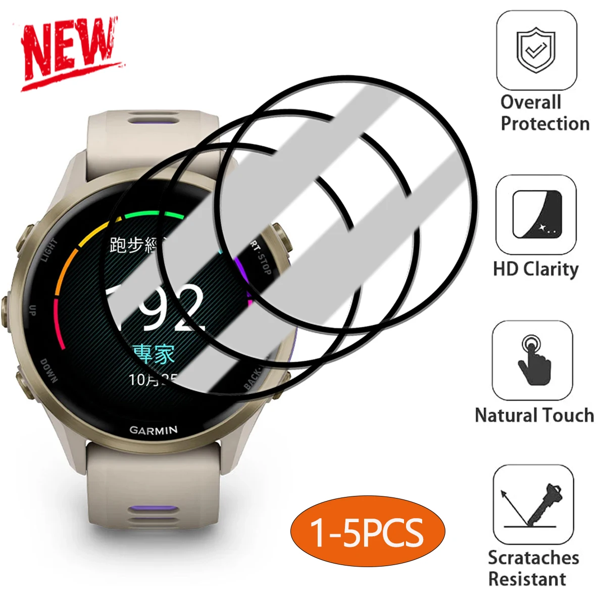 Schutzfolie für Garmin Forerunner 970 570, kratzfester Displayschutz für Garmin Forerunner 570 42/47 mm, Verbundmembran
