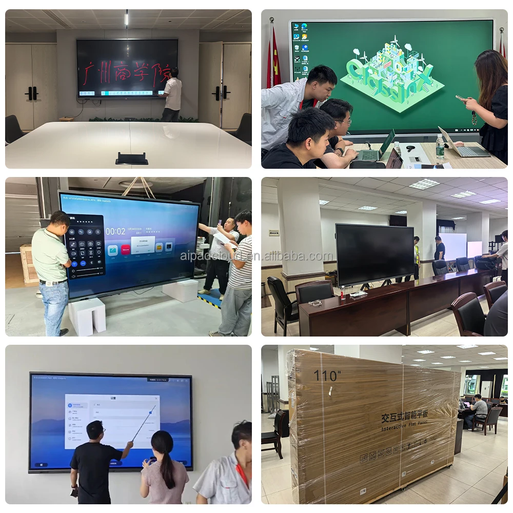 2025 الصين المصنع مباشرة IFPD 55-115 بوصة 4K شاشة تعمل باللمس اللوحة الذكية - شاشة تفاعلية مع مكبرات الصوت المدمجة